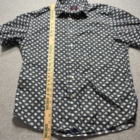 Untuckit Shirt Mens Medium Blue Floral Button Up 100% Cotton Pattern Short Sleev - Picture 3 of 7